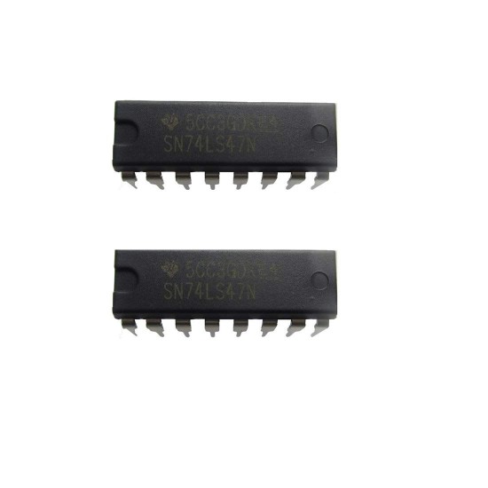 2Pcs SN74LS47N 74LS47 7447 IC BCD to 7 Segment Decoder/Driver, LS